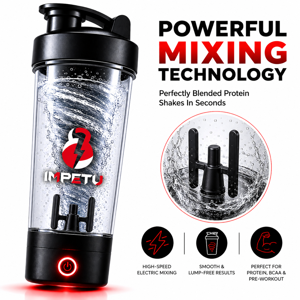 IMPETU Electric Protein Shaker Bottle