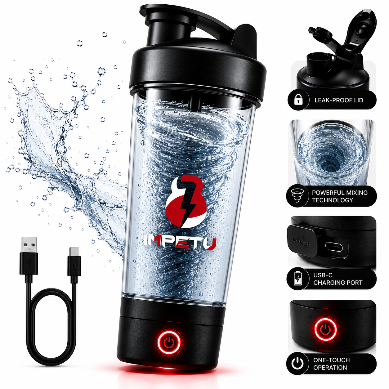 IMPETU Electric Protein Shaker Bottle