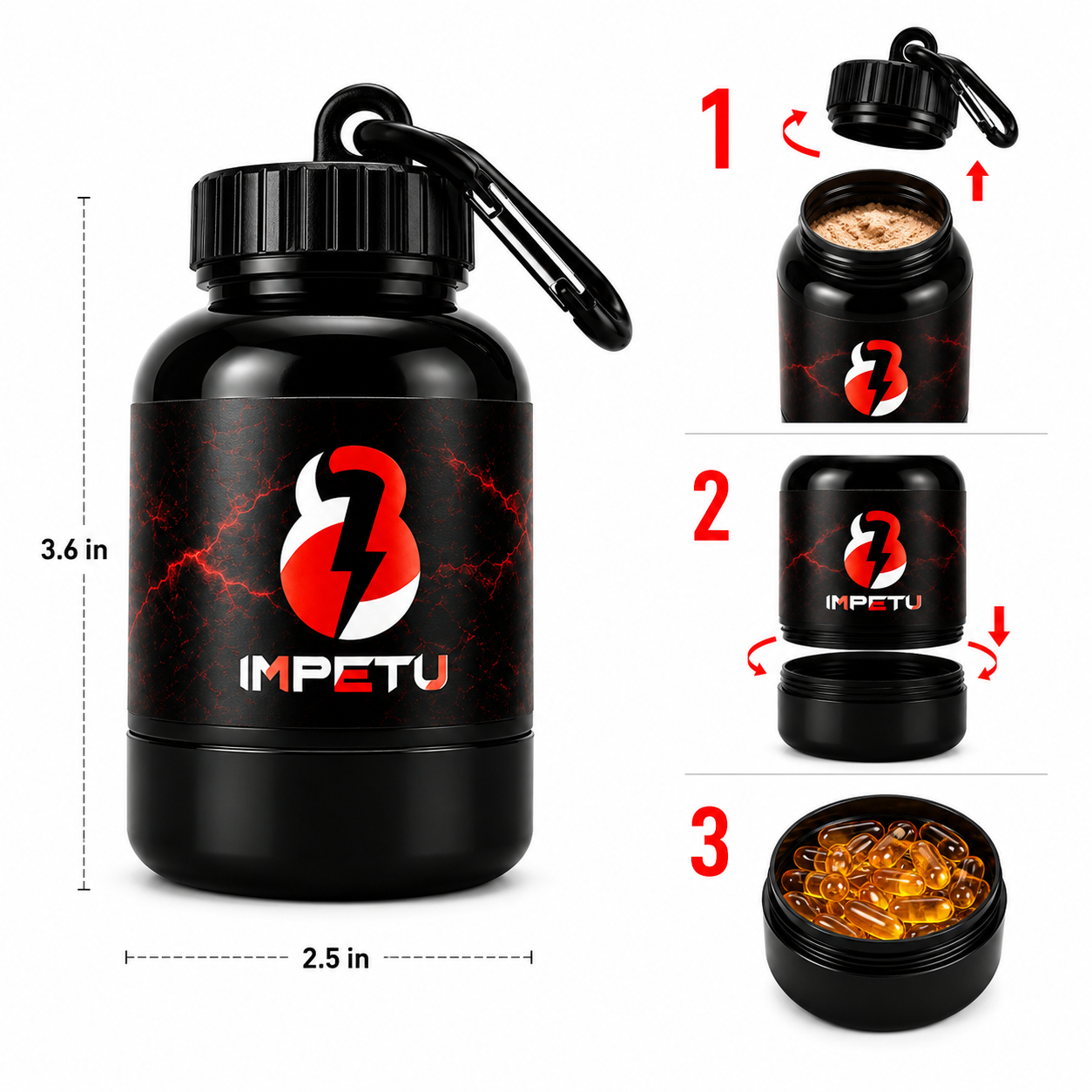 IMPETU Pill Case Keychain