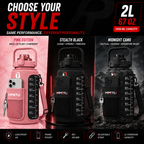 IMPETU 2L Motivational Water Bottle with Sleeve