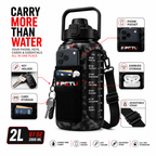 IMPETU 2L Motivational Water Bottle with Sleeve