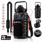 IMPETU 2L Motivational Water Bottle with Sleeve