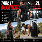 IMPETU 2L Motivational Water Bottle with Sleeve