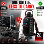 IMPETU 2L Motivational Water Bottle with Sleeve