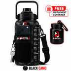 IMPETU 2L Motivational Water Bottle with Sleeve