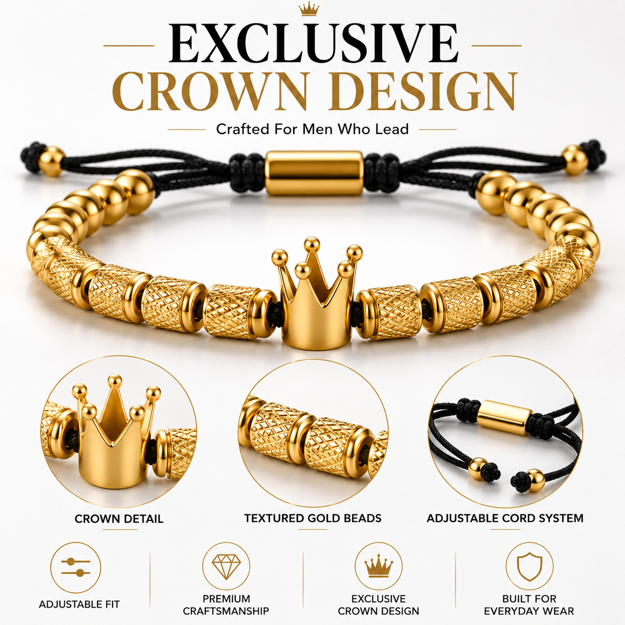 IMPETU Crown Bracelet for Men